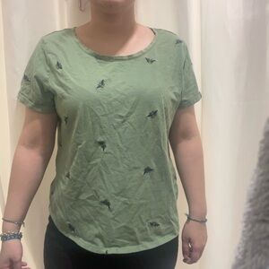 Green Embroidered Women's Top